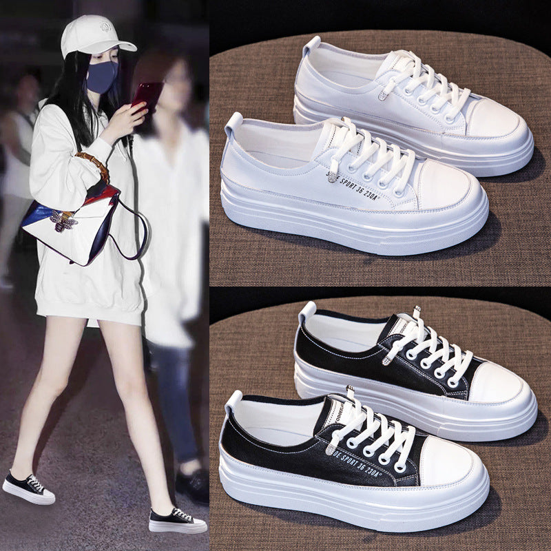 Women's White Spring Genuine Single Breathable Women's Casual Shoes