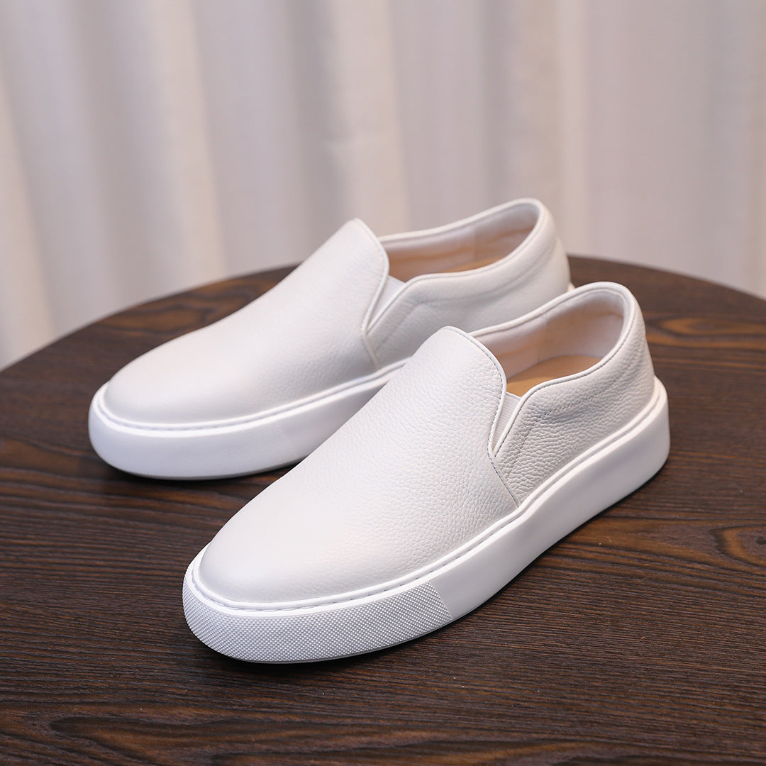 Men's Soft Cowhide Easy Wear Top Layer Sports Loafers