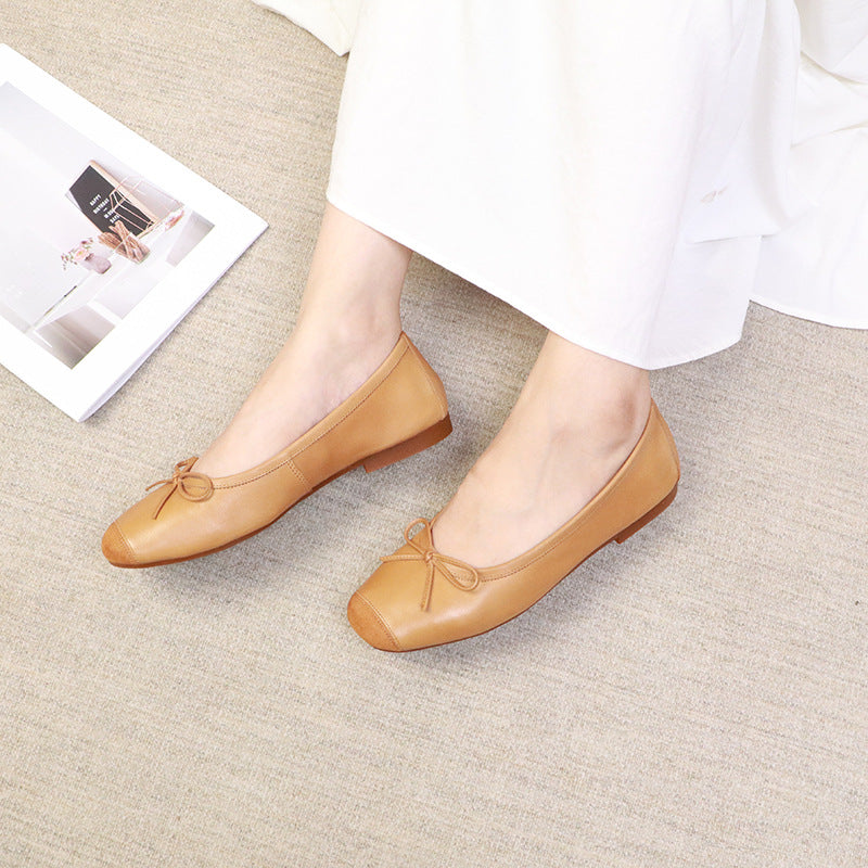 Women's Spring Classic Style Bow Lace Up Round Toe Women's Shoes