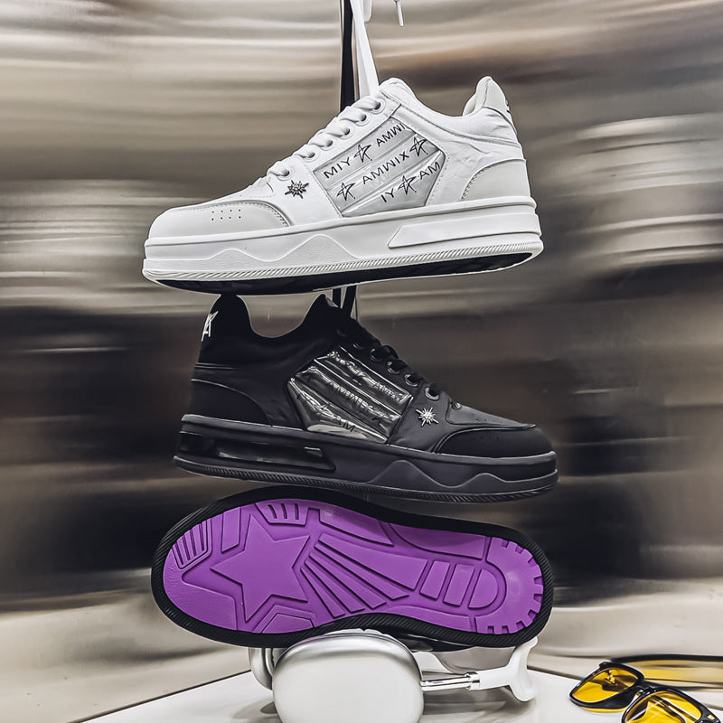 Fan Height Increasing Insole Black National Fashion Thick Casual Shoes