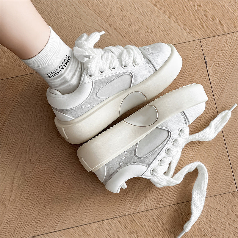 Women's & Men's Design Heart-shaped Platform Fashionable Height Increasing Sneakers