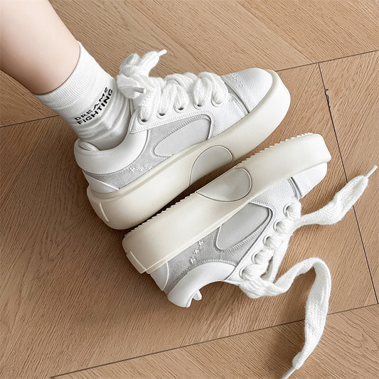Women's & Men's Design Heart-shaped Platform Fashionable Height Increasing Sneakers