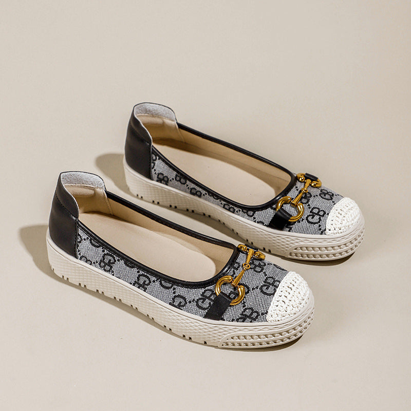 Women's Spring Classic Paris Embroidered Fisherman Lazy Slip-on Easy To Wear Women's Casual Shoes