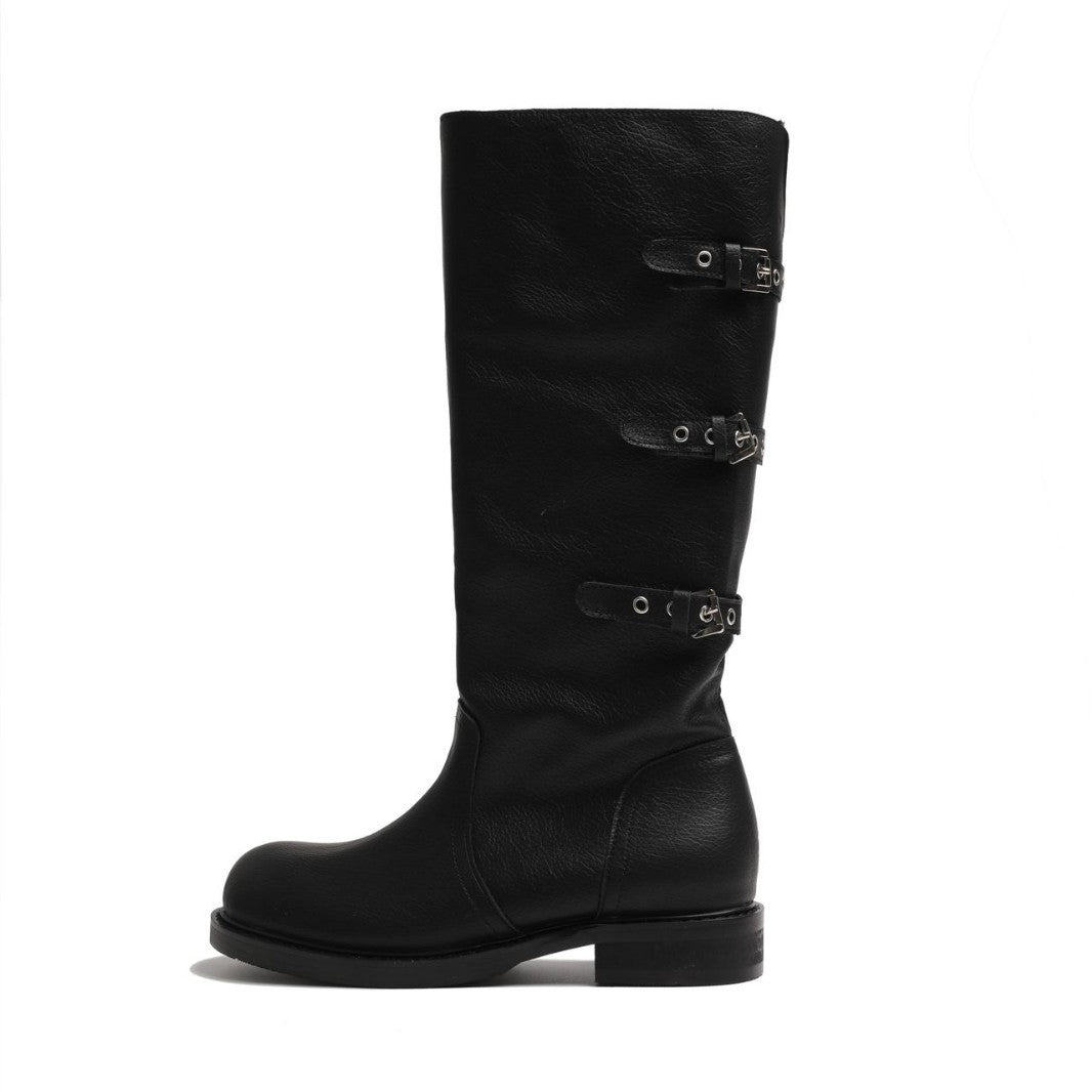 Women's Cowhide Version Niche Two-way Pile Style Boots