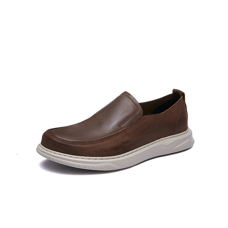 Men's Soft Smooth Frosted Slip-on Round Toe Casual Shoes