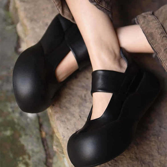Women's Shallow Mouth Pumps Vintage Mary Jane Design Sense Niche Big Women's Casual Shoes