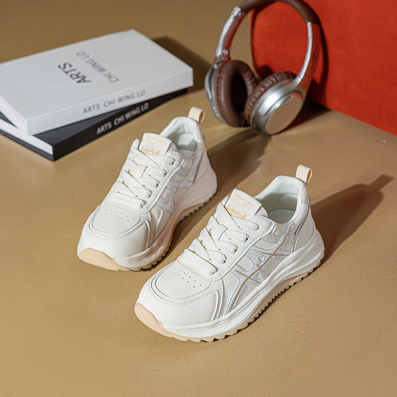 Women's Large Size Thick Bottom Light White Comfortable Sports Men's Shoes