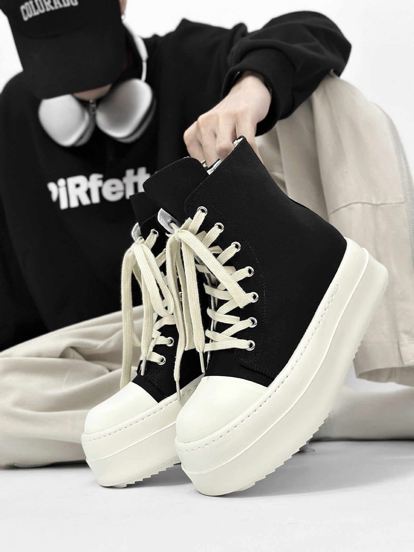 Women's & Men's Board Zipper Couple Martin American High Boots