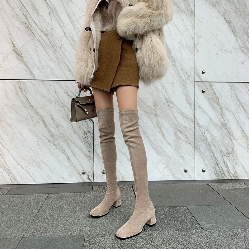 Women's Over The Knee Long Female Knight Martin Women's Leather Boots