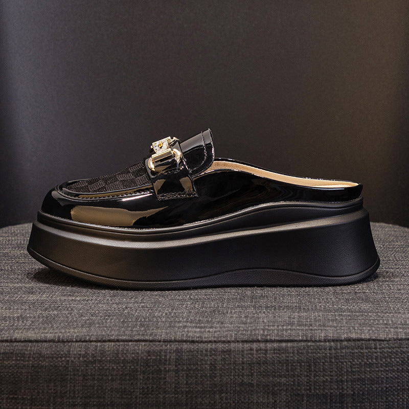 Women's Increasing Insole Authentic Toe Box Half Summer Thick Slippers