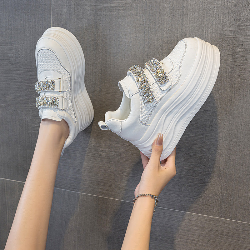 Women's Autumn Authentic Platform White Velcro Sports Casual Shoes