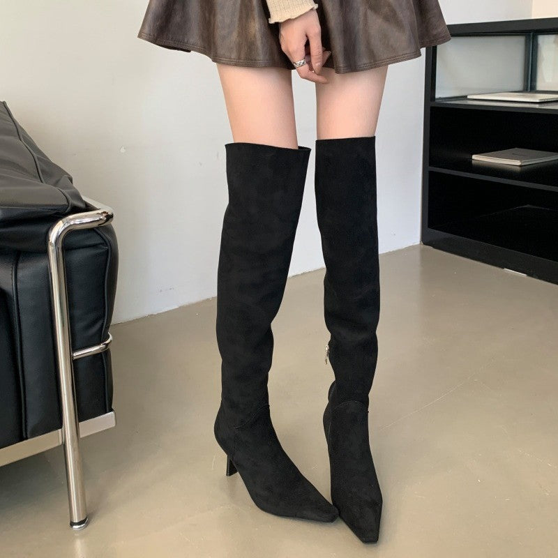 Stiletto Knight Two-way Wear Female Temperament Women's Leather Boots