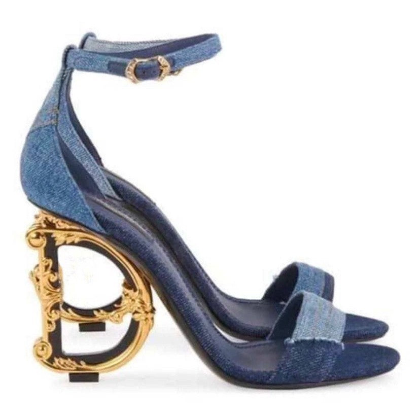 Women's One Strap Fairy Summer Wind Chunky Heels