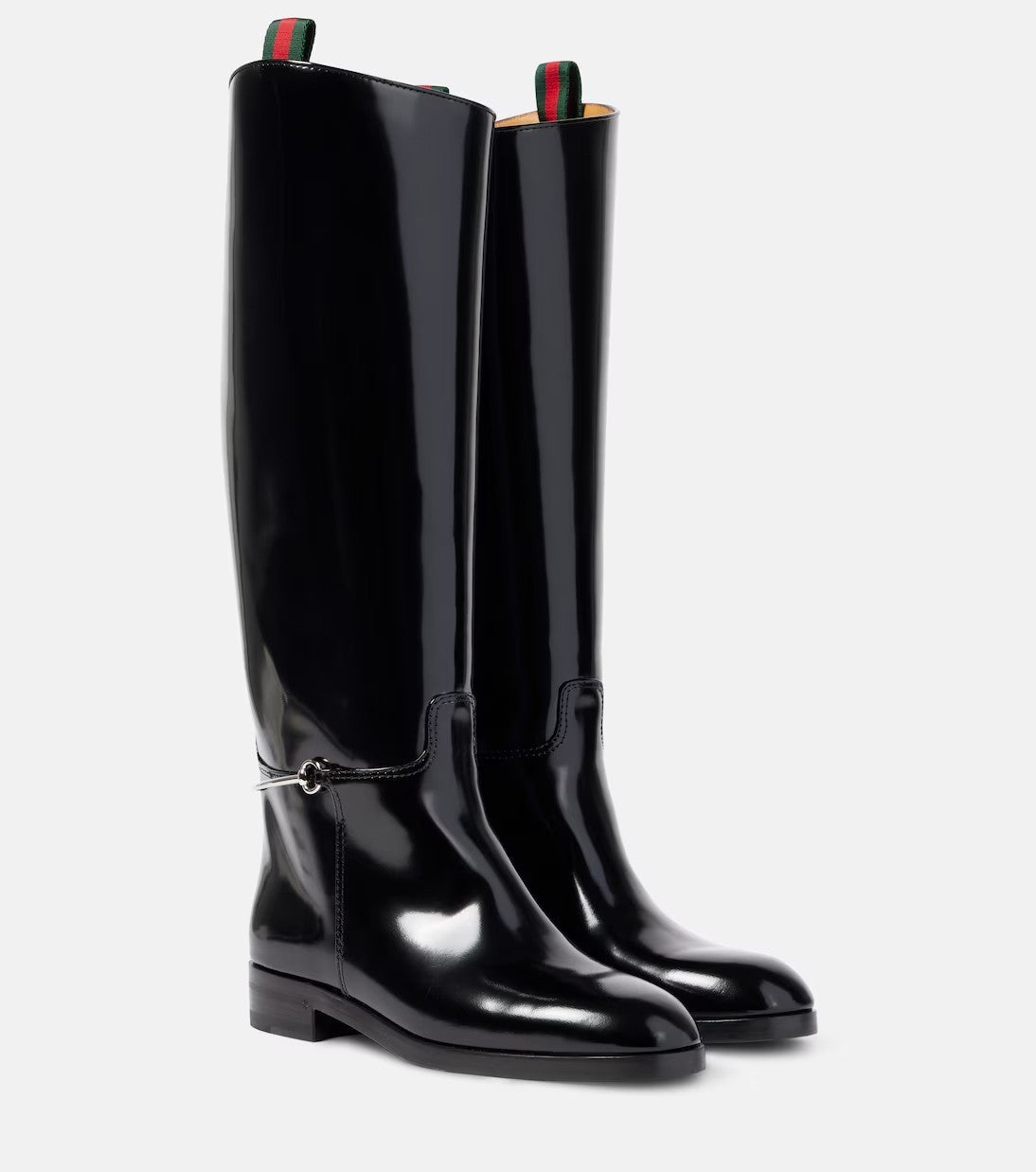 Style Large Tube Circumference Loose Straight Metal Women's Leather Boots