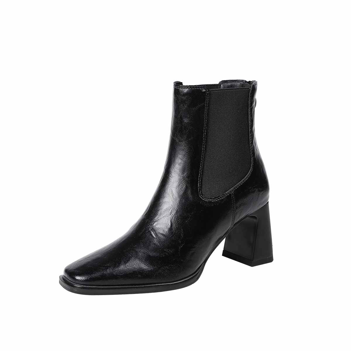 Women's Chunky Autumn Square Head Back Zip Boots