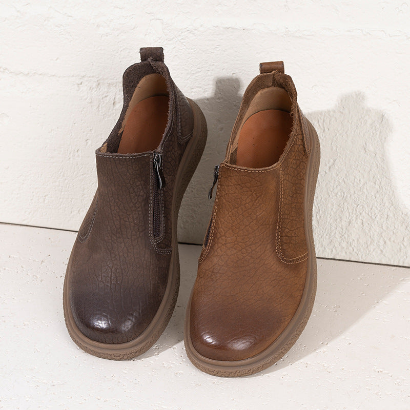 Men's Travel First Layer Cowhide Spring Soft Bottom Breathable Side Men's Casual Leather Shoes