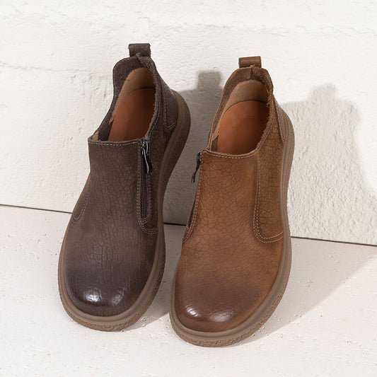 Men's Travel First Layer Cowhide Spring Soft Bottom Breathable Side Men's Casual Leather Shoes