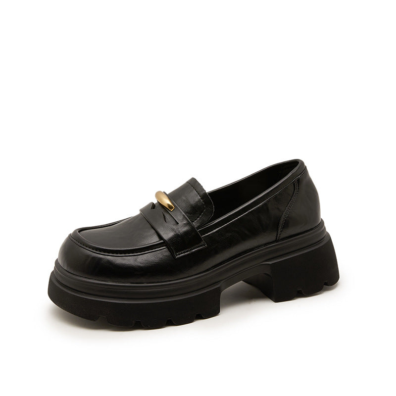 Elevator Wild Preppy Style With Slip-on Loafers