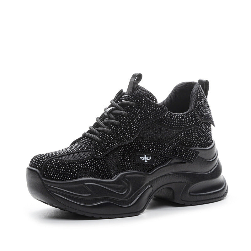 Women's Platform Muffin Height Increasing Insole Dad Mesh Breathable Light Sneakers