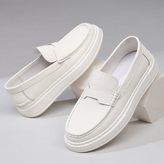 Men's Spring Genuine Slip-on Fashion Soft Bottom Loafers/doug Shoes