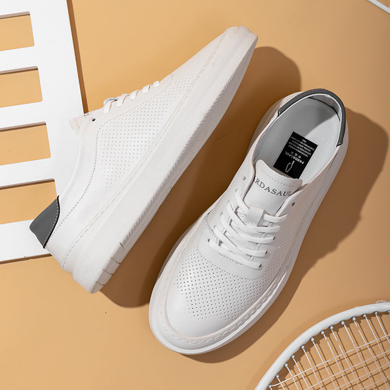 Men's Style Fashion Soft Bottom Breathable White Sneakers