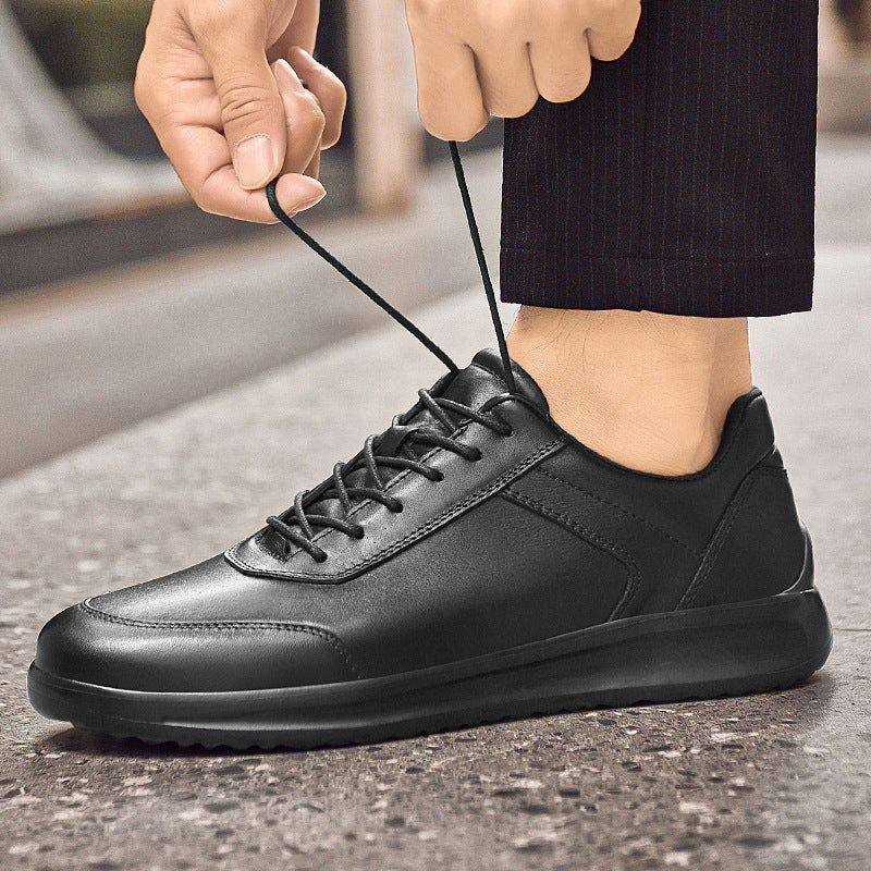 Men's High-grade First Layer Cowhide Comfortable Trendy Lightweight Leather Shoes
