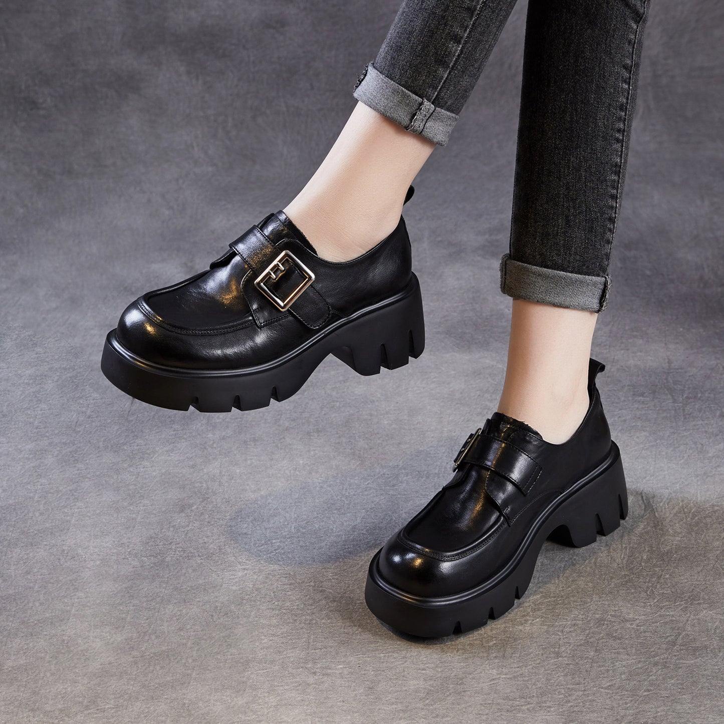 Women's Light Luxury First Layer Cowhide Small For Spring Retro British Loafers