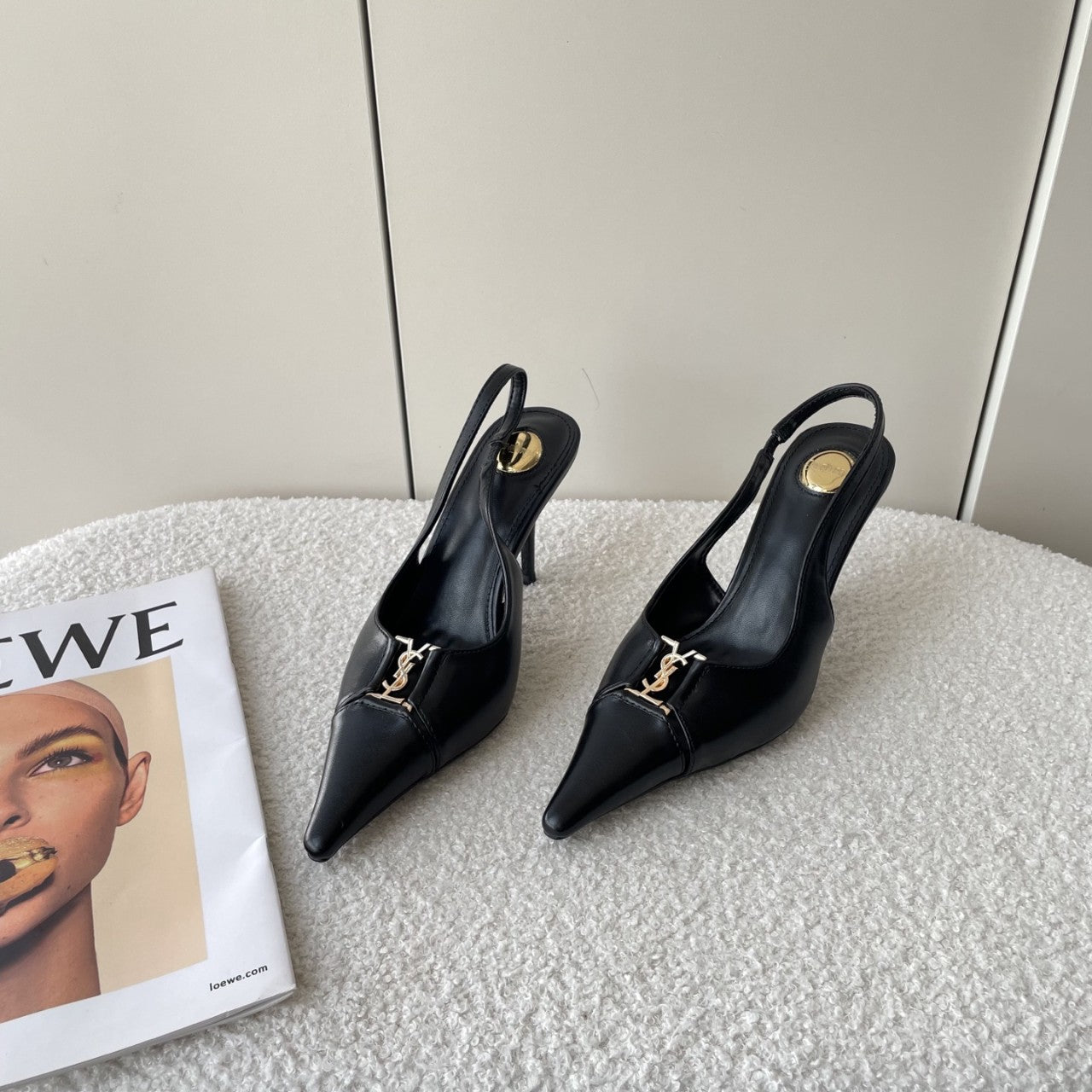 Women's Spring Stiletto Metal Buckle Patent Fashion For Temperament Wild Heels