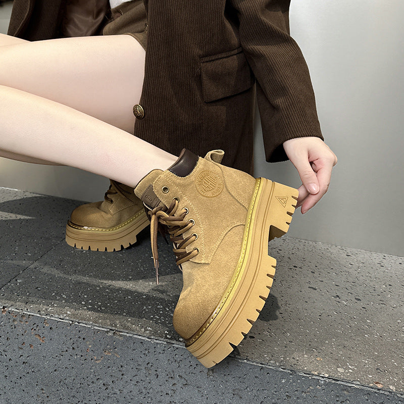 Suede Martin Autumn High Outdoor Hiking Climbing Worker Genuine Working Women's Leather Boots