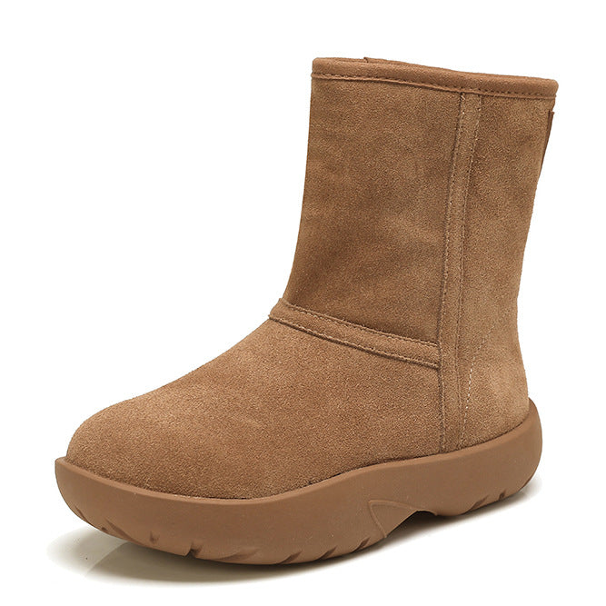 Fashion Thermal Middle Tube Trendy Bottom Snow Boots