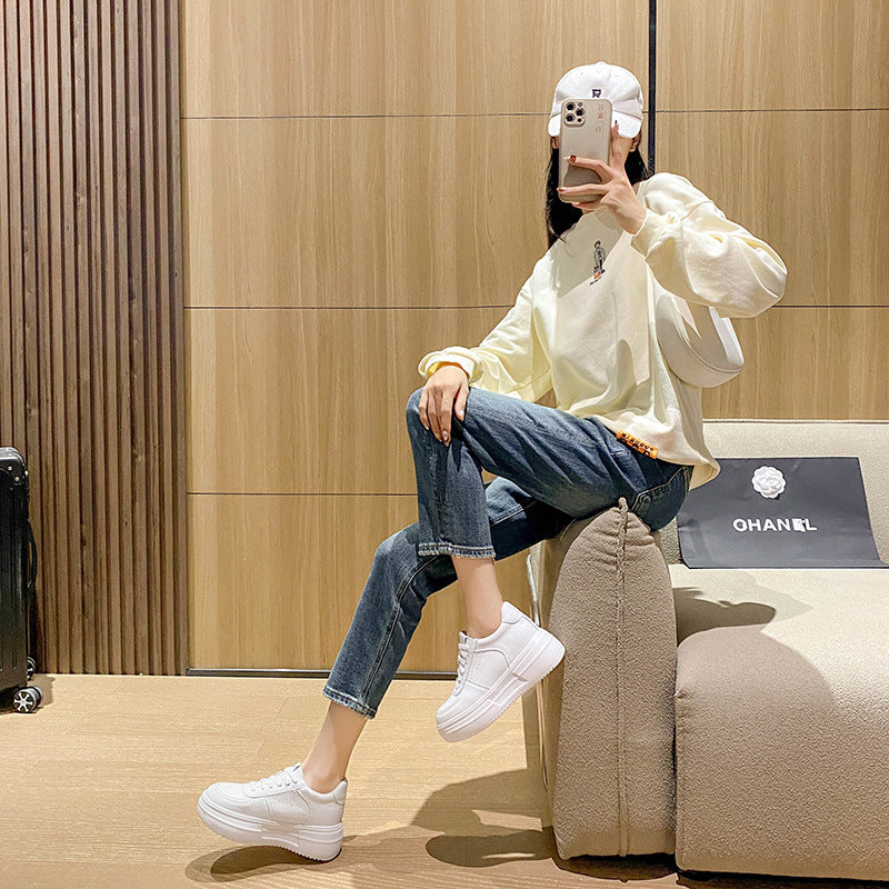 Women's Thick Bottom Hidden White Small Size Breathable Women's Casual Shoes