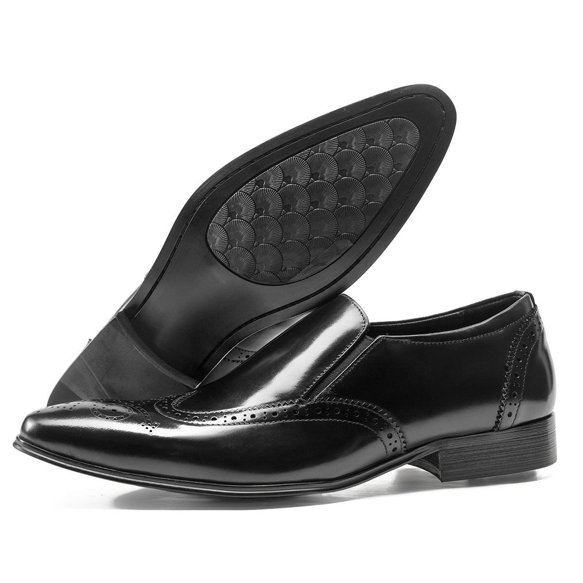 Men's Brogue Pointed Toe Korean Fashion Calf Loafers/doug Shoes