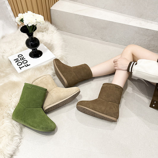 Women's Fashion Versatile Riding Flat Fashionable Sleeve Two-way Women's Snow Boots