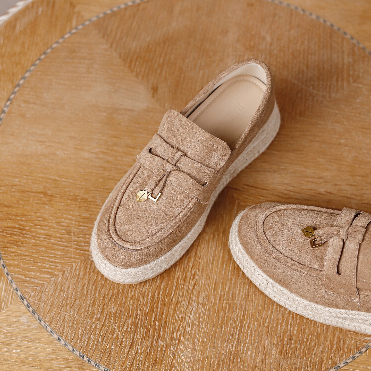 Increasing Insole Straw Fisherman Muffin Woven Flax Thick Bottom Slip-on Women's Casual Shoes
