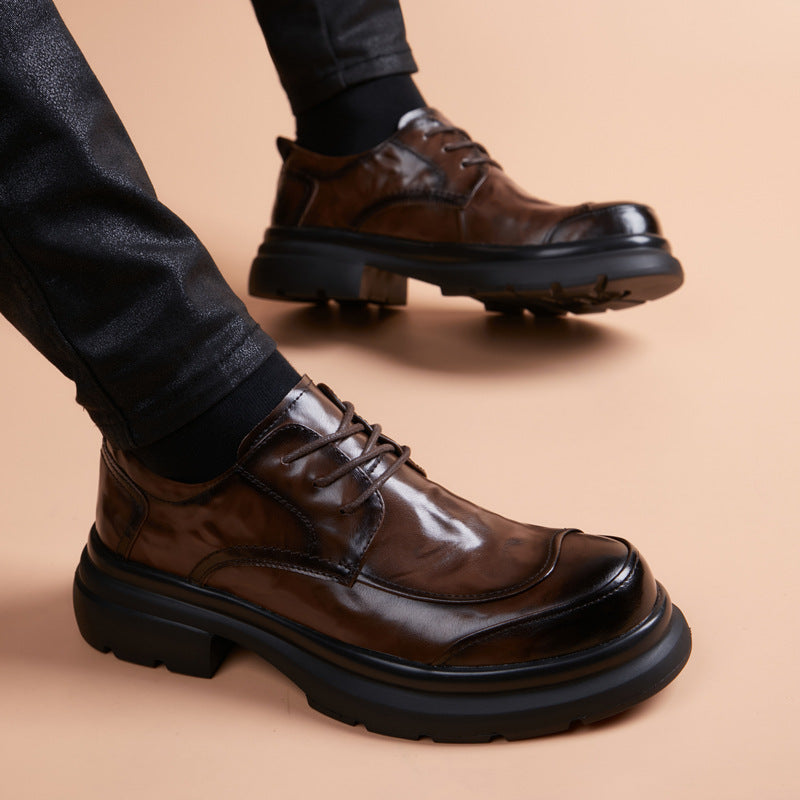 Men's Thick Bottom Versatile Breathable Formal Suit Soft Commuter Leather Shoes