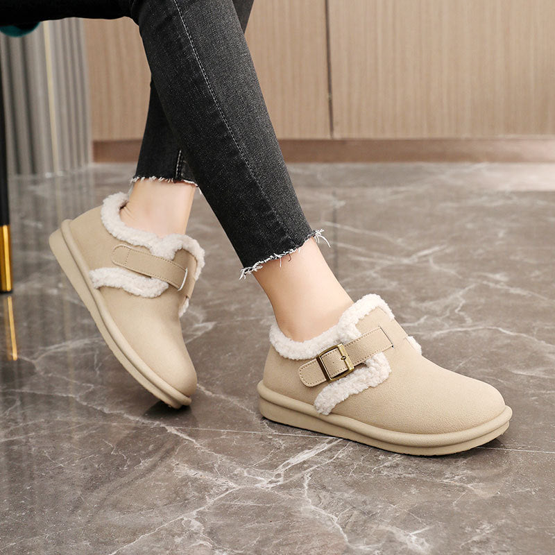 Women's Cotton Thick Bottom Warm Keeping Board Fleece-lined Sneakers