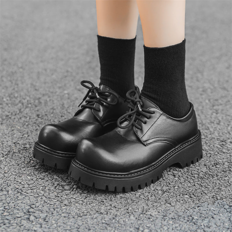 Men's Derby Big Head Platform High Street Leather Shoes