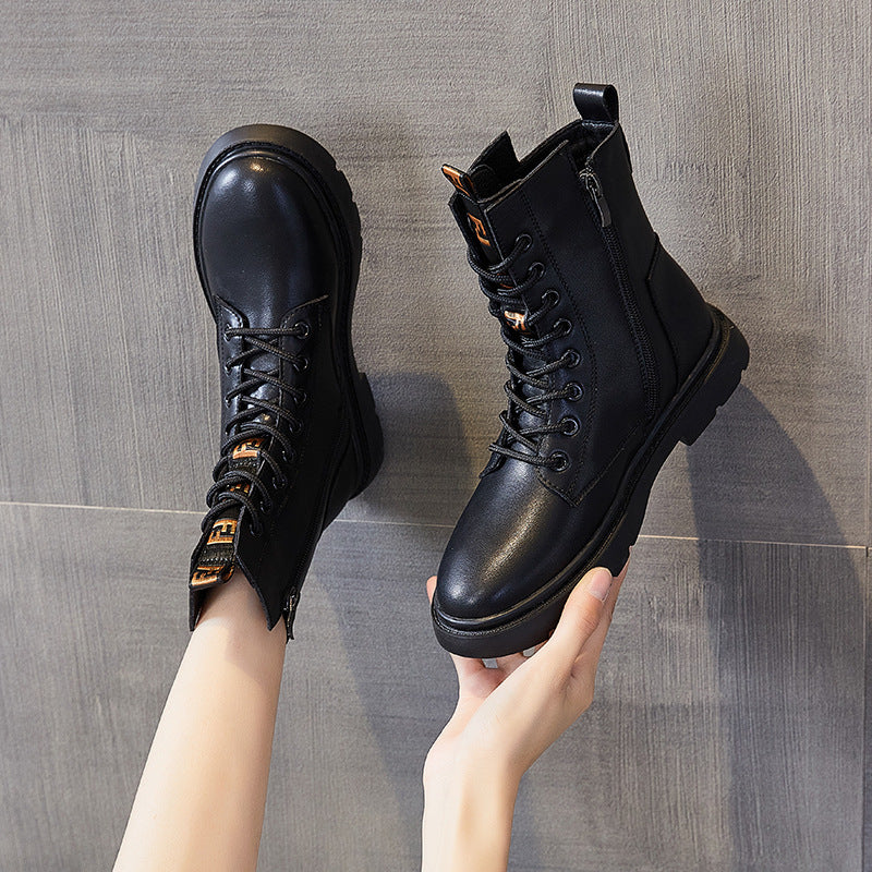 Women's Trendy Martin Fashionable Plus Size Women's Leather Boots