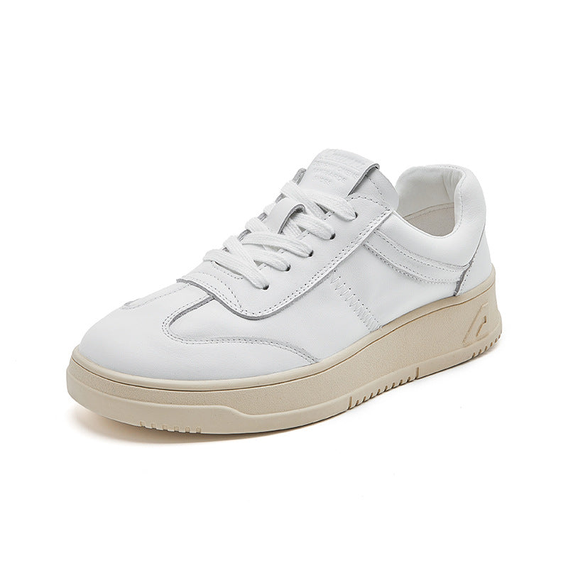 Women's First Layer Cowhide Easy Wear Flat Sneakers