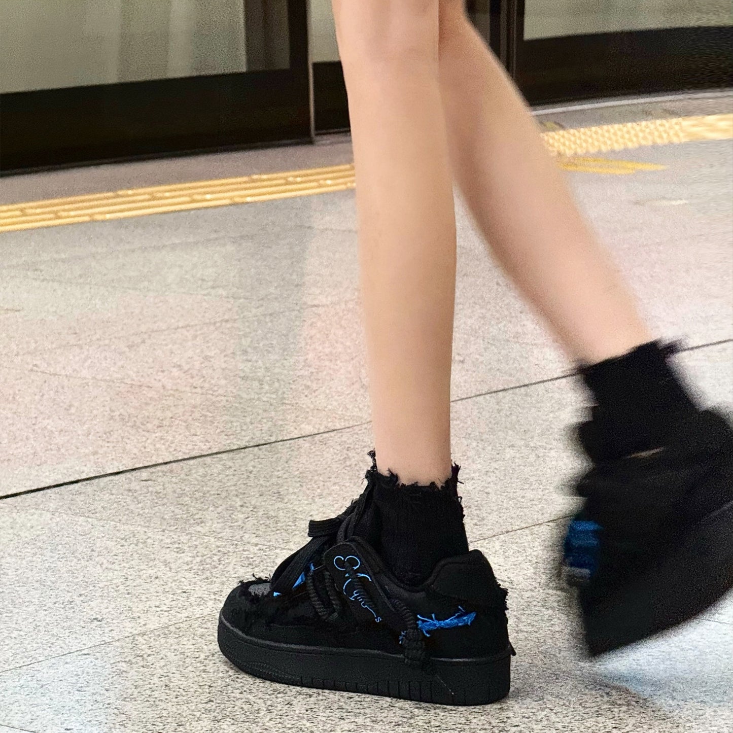 Women's & Men's Destroy Aesthetic Series Black Warrior Youth Fashion Men's Shoes