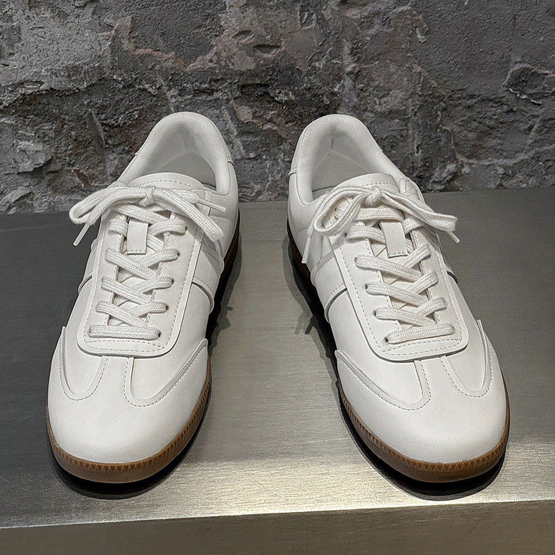 Men's Flat Round Toe German Training Commuter Fashionable Men's Board Shoes