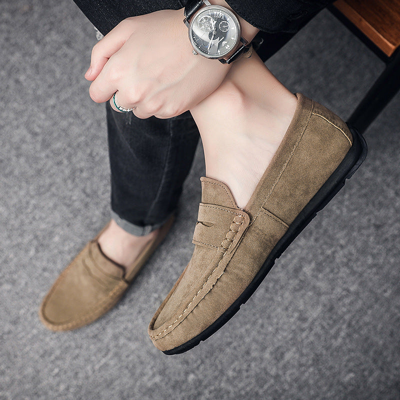 Men's Slip-on Soft Bottom Beanie Suede Driving Casual Shoes