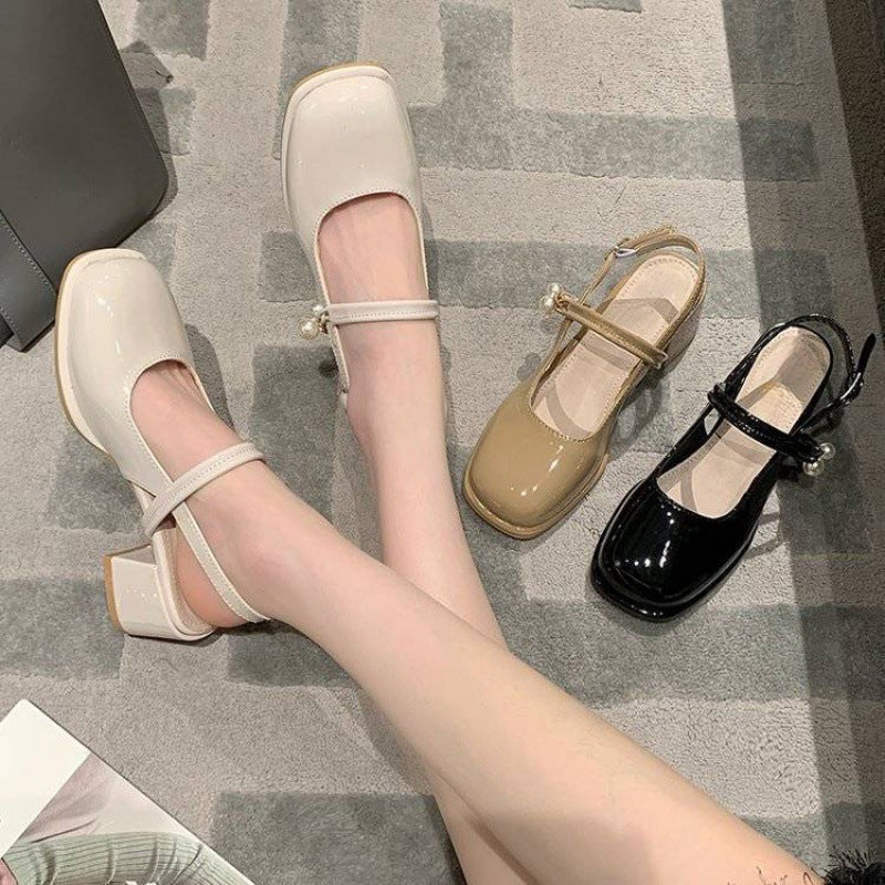 Women's Summer With Skirt Fashion Closed Toe Low Chunky Pumps Women's Shoes