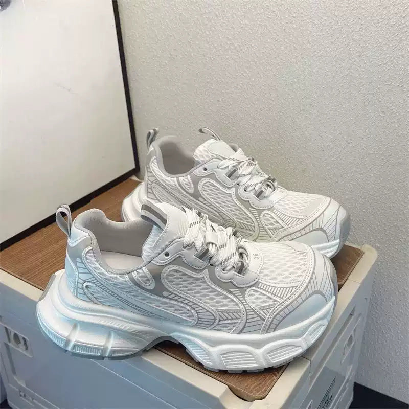 Women's Platform Mesh Surface Breathable Clunky Lightweight Women's Casual Shoes
