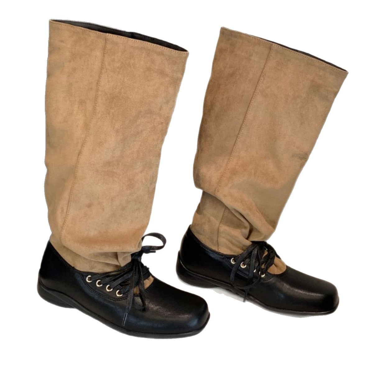 Distressed Wrinkled Autumn Korean Style Comfortable Women's Leather Boots