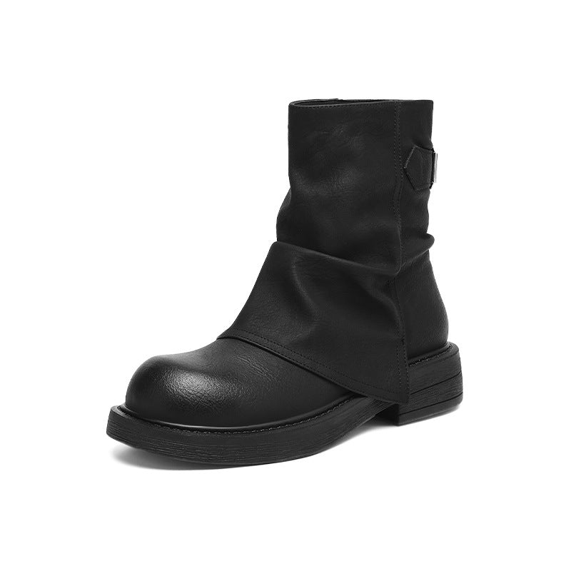 Women's For Western Knight Pile Style Platform Women's Leather Boots