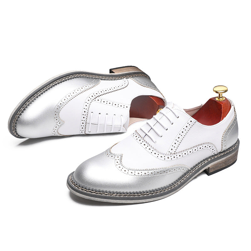 Men's Formal Fashionable Brogue British Personalized Wedding Casual Shoes