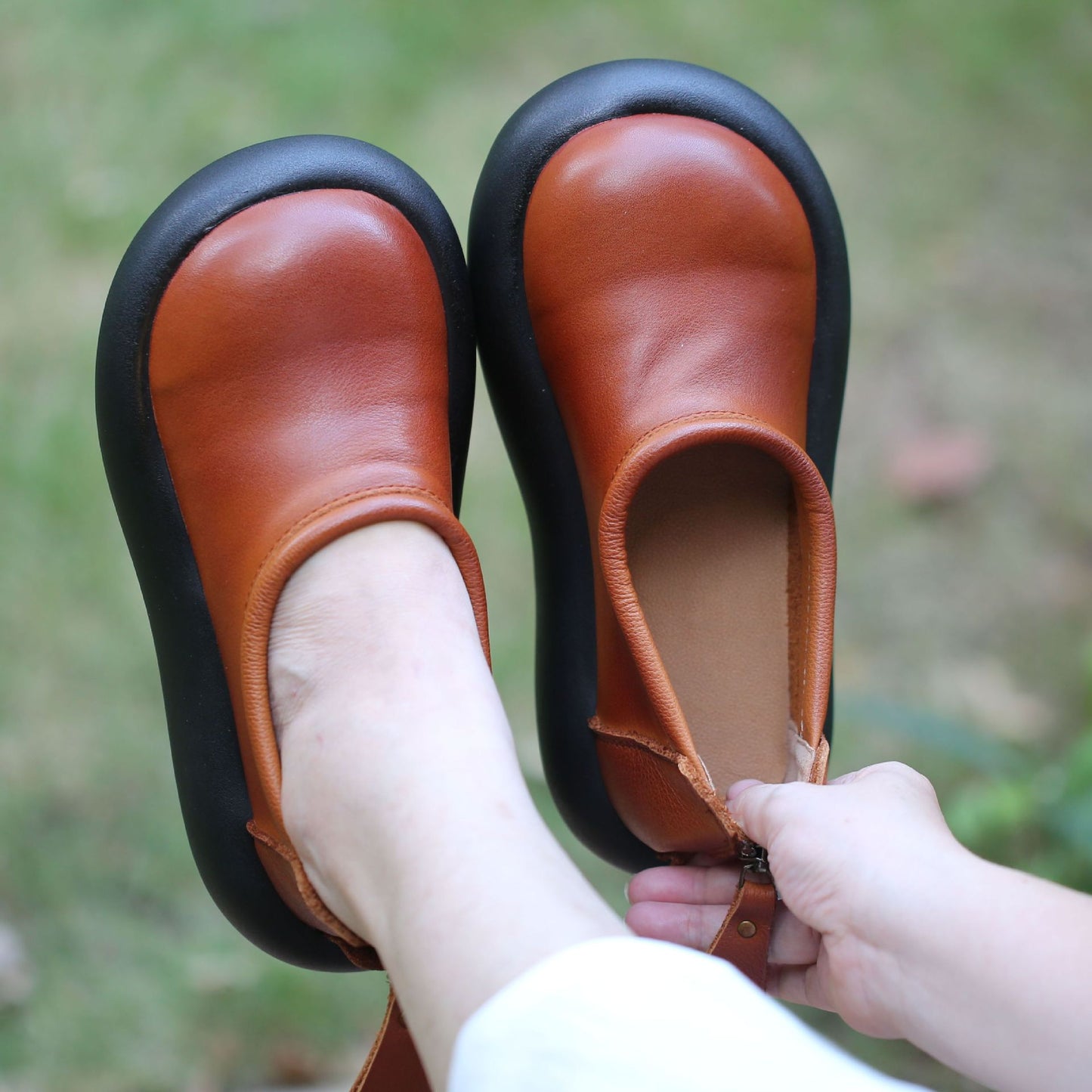 Popular First Layer Cowhide Doll Head Women's Casual Shoes