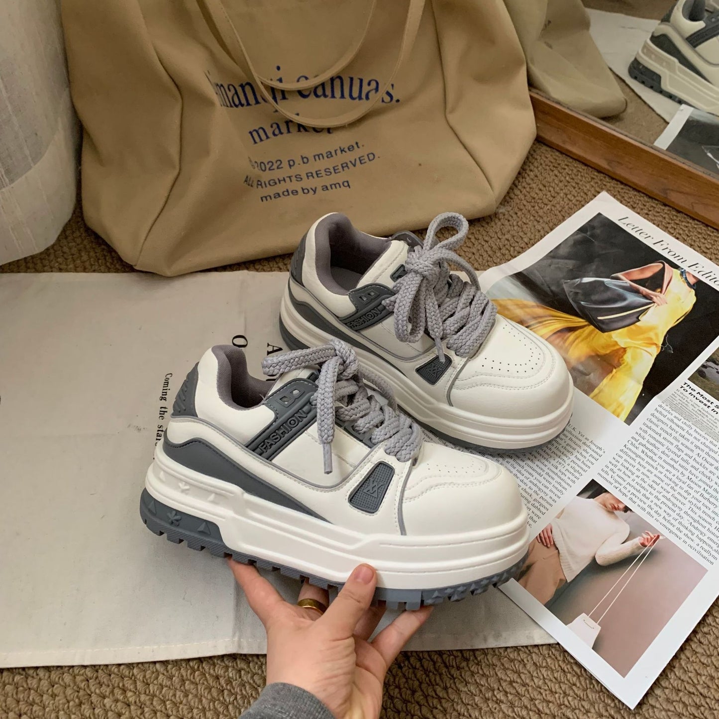 Women's Spring Small Heightened Easy Wear Color Women's Casual Shoes