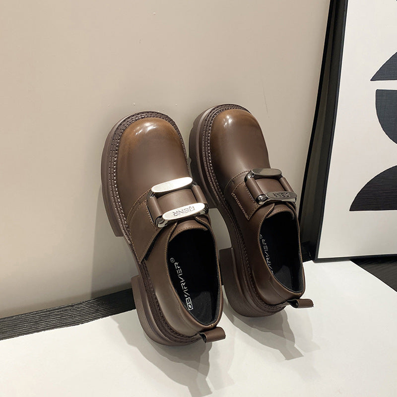 Women's Small Size British Style Thick Sole Increased Women's Shoes